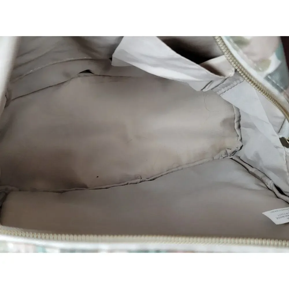 Pastel Camouflage Mini Backpack with White Faux Leather Straps‎